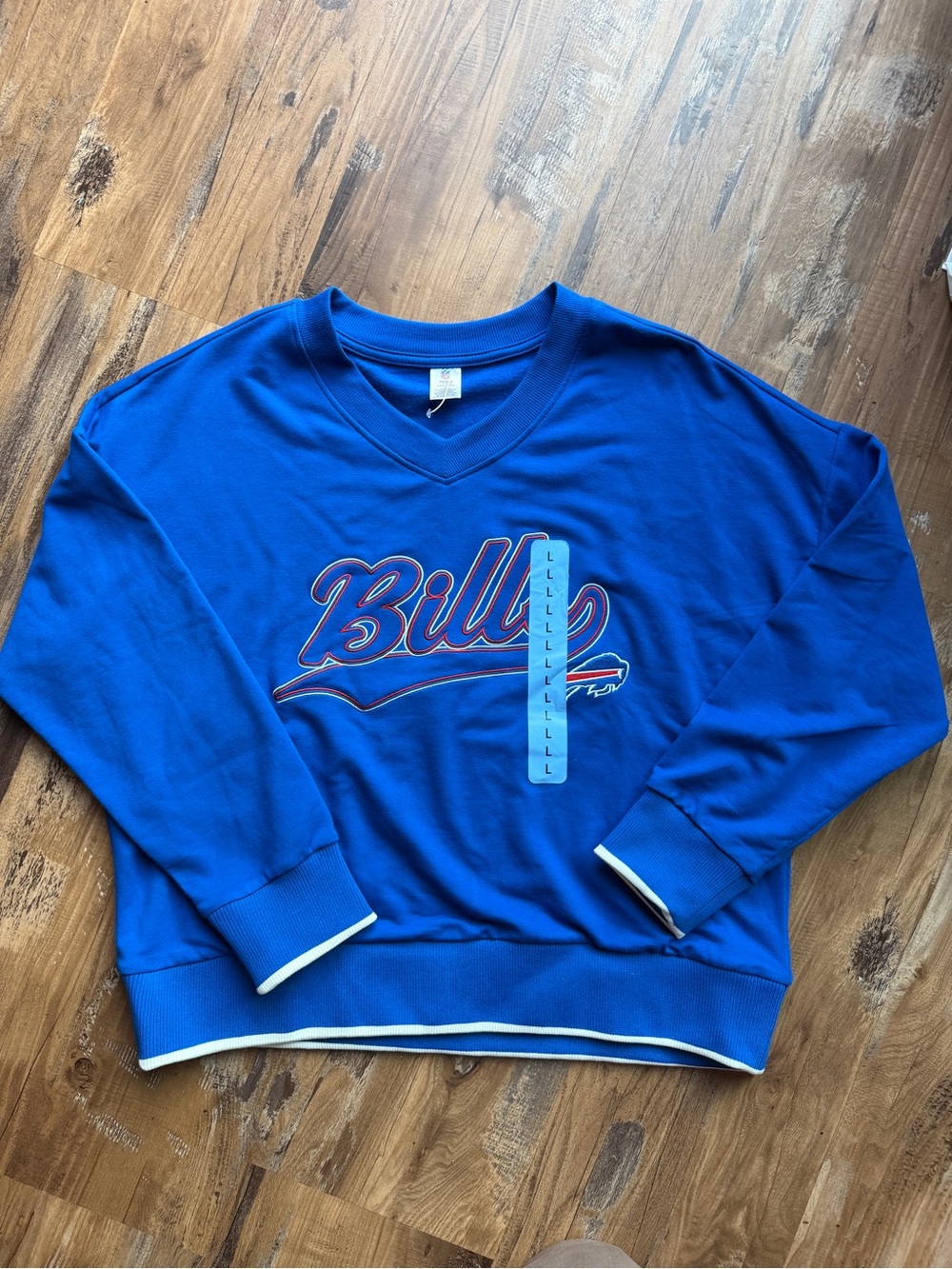 NFL Royal Blue V-Neck Bills Pullover Sweater